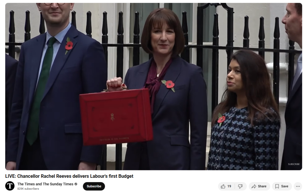 A live video feed on the day of the Budget announcement that PA Media delivered as part of their coverage.